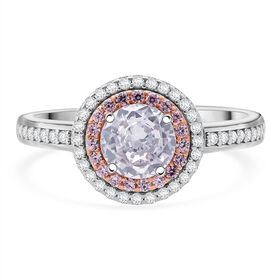 Lustro Stella Weißer Zirkonia, Rosa Zirkonia Ring 925 Silber rhodiniert (Größe 18.00)