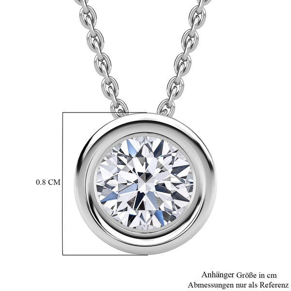 LUXURIANT VS-EF Labor Diamant Anh&auml;nger mit 50cm Kette, 925 Silber platiniert - 0,50 ct. image number 5