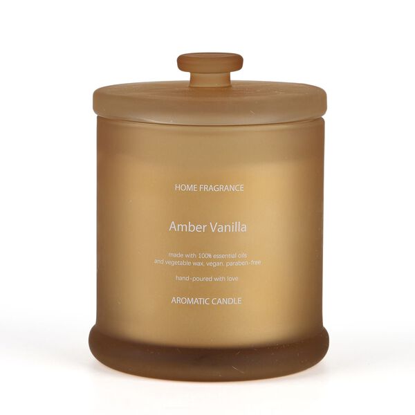 LIVMORE Home Fragrance Kollektion, Duftkerze im Farbglas, Ambra Vanille, 370 g Sojawachs, 55 Std., 10,2 x 10,2 x 13 cm image number 0