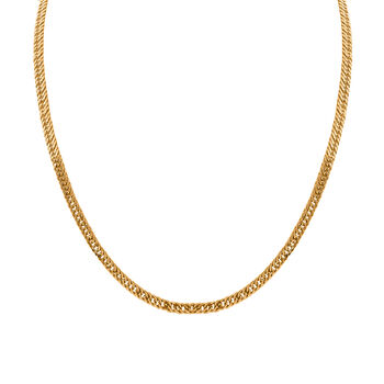 Doppelt geflochtene Gliederkette 50 cm in vergoldetem 925 Silber