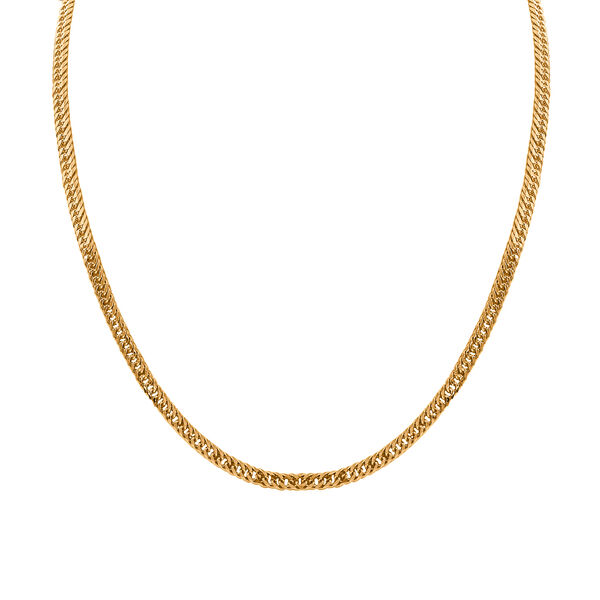 Doppelt geflochtene Gliederkette 50 cm in vergoldetem 925 Silber