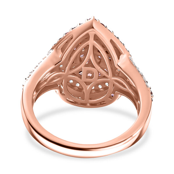 D'Joy AA Padparadscha Saphir und Zirkon Ring - 1,87 ct. image number 5