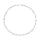 Weiße Süßwasserzucht Perlen Halskette, (8-9mm), ca. 60 cm, Edelstahl
