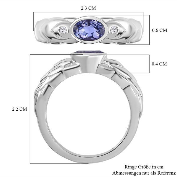 Tansanit und Zirkon Ring - 0,55 ct. image number 7