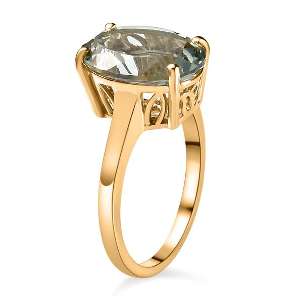 Prasiolith Ring, 925 Silber vergoldet (Gr&ouml;&szlig;e 18.00) ca. 5,54 ct image number 5