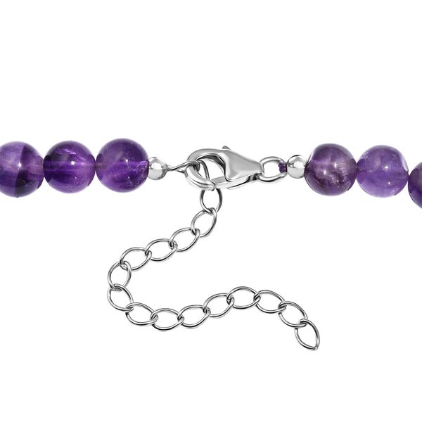 Afrikanischer Amethyst Halskette ca. 45 cm+ 5 cm Extender, Edelstahl ca. 220,00 ct. image number 4