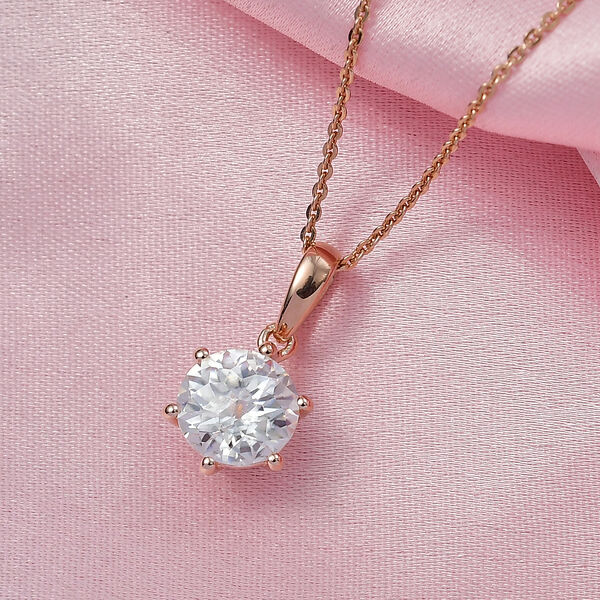 D'Joy Moissanit Anh&auml;nger mit 50cm Kette, 925 Silber ros&eacute;vergoldet - 1,80 ct. image number 2