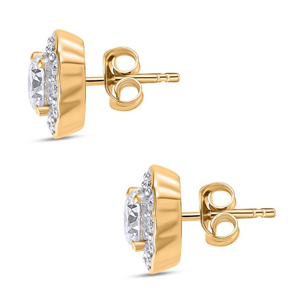 Moissanit Ohrringe, 925 Silber 750 Gelbgold Vermeil - 1,26 ct. image number 6