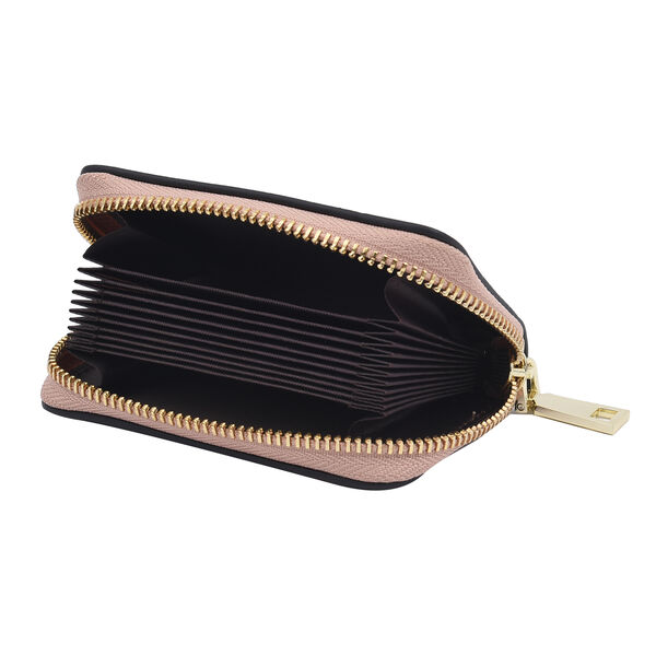 SENCILLEZ Geldb&ouml;rse aus 100% echtem Leder und RFID Schutz, Leopardenmuster, Gr&ouml;&szlig;e 12x2x8 cm, Schwarz und Khaki image number 4