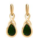Nat&uuml;rliche Chromdiopsid-Ohrringe, 925 Silber vergoldet ca. 0.92 ct