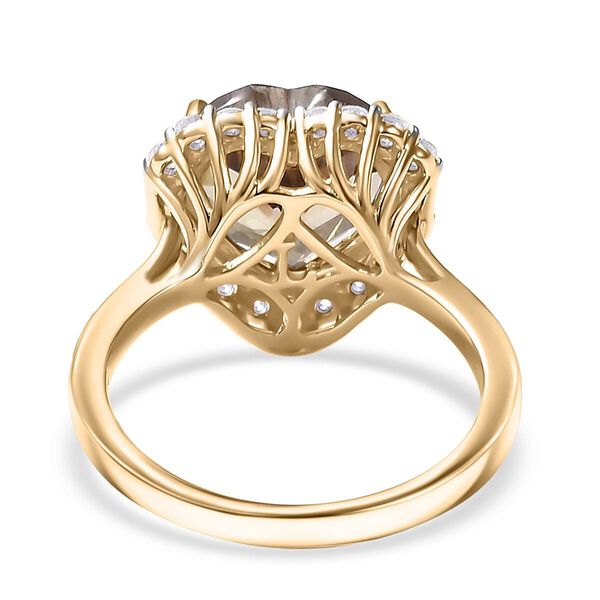 LUXURIANT AAA Turkizit und Labor Diamant Ring in 417 Gold - 5,51 ct. image number 4