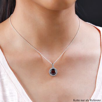 Nat&uuml;rlicher Mosambik Granat und wei&szlig;er Zirkon-Anh&auml;nger - 4,63 ct.