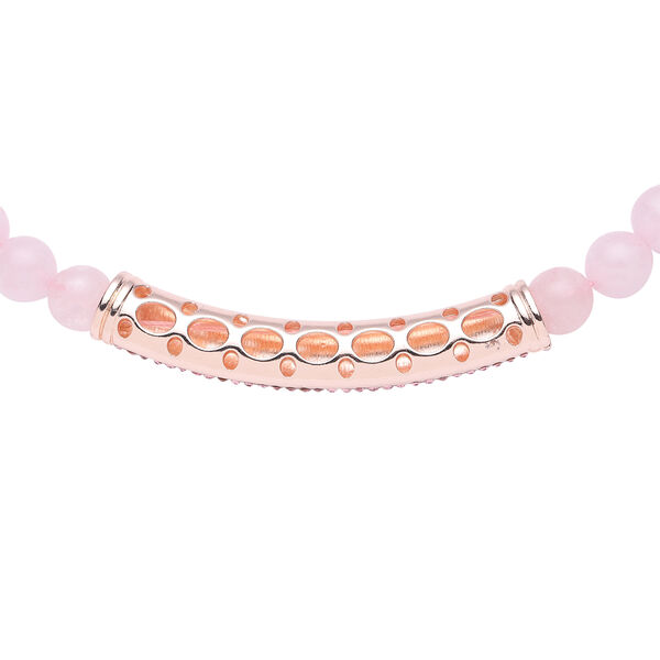 Rosenquarz und rosa Kristall-Halskette, 49,5 cm - 228,50 ct. image number 4