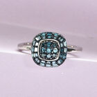 Blauer Diamant Ring 925 Silber platiniert  ca. 0,33 ct image number 1