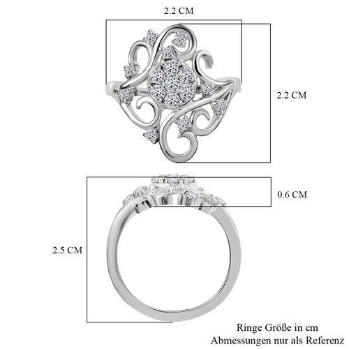 LUXURIANT DIAMOND - Lab Grown Diamant SI Ring 925 Silber rhodiniert (Größe 17.00) ca. 0.50 ct image number 6