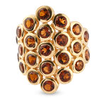 Madeira Citrin Ring 925 Silber vergoldet (Größe 16.00) ca. 3,77 ct