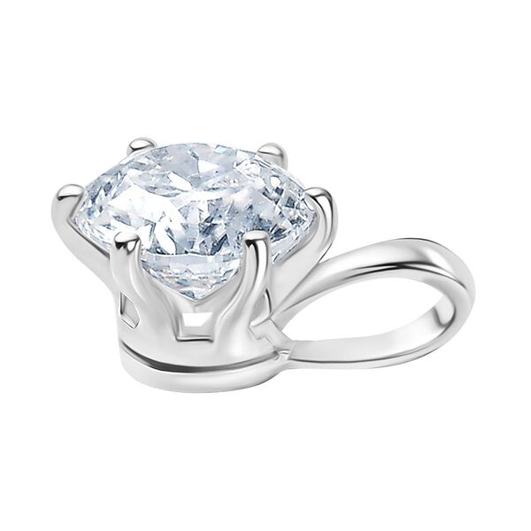 100 Facetten Moissanit Anhänger 925 Silber rhodiniert ca. 1.01 ct image number 3
