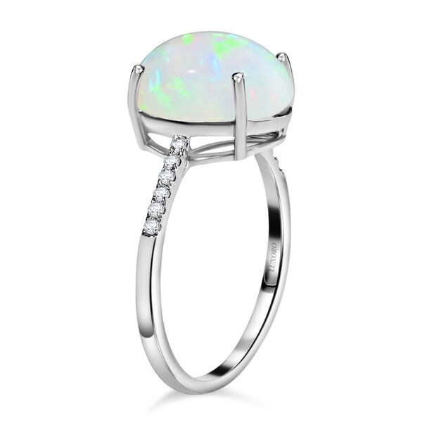 LUXORO AAA nat&uuml;rlicher, &auml;thiopischer Welo Opal und Diamant-Ring in 585 Wei&szlig;gold - 4,35 ct. image number 3