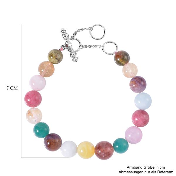 AAA Mehrfarbig Edelsteine, Roter Granat Armband ca. 18 cm 925 Silber rhodiniert ca. 138.59 ct image number 5