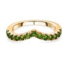 Natürlicher Chromdiopsid Ring, 925 Silber Gelbgold Vermeil (Größe 16.00) ca. 0.86 ct