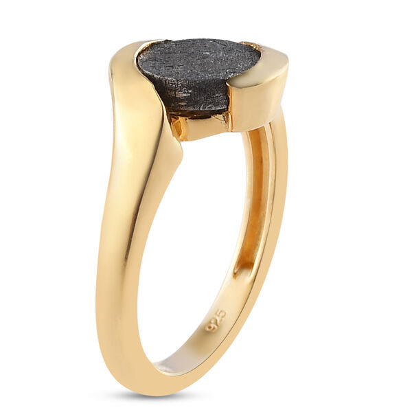 Meteorit Ring 925 Silber vergoldet  ca. 3,14 ct image number 5