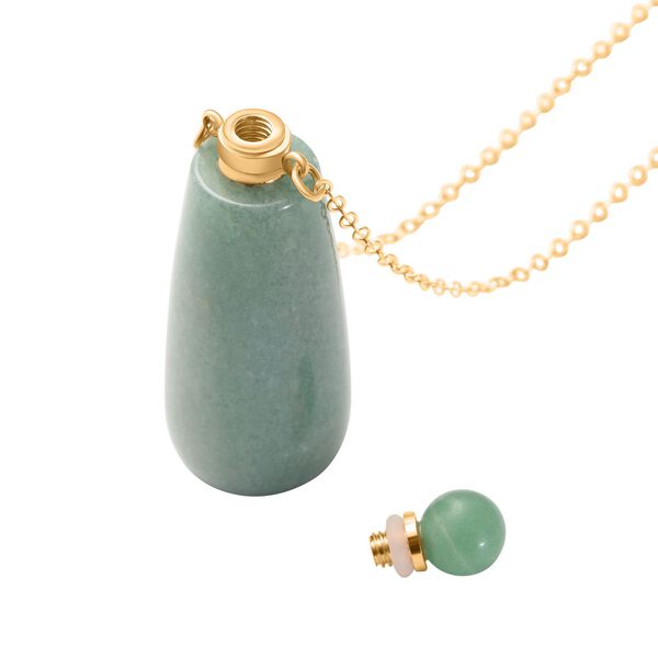 Gr&uuml;ner Aventurin Halskette, goldfarben 78.00 ct image number 3