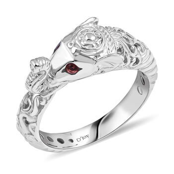 D'Joy Royal Bali Padparadscha Saphir Elefant Ring 925 Silber (Gr&ouml;&szlig;e 21.00)
