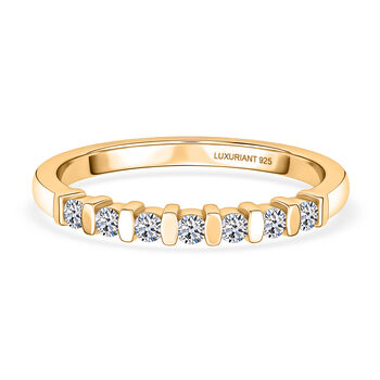 LUXURIANT DIAMOND - Lab Grown Diamant SI-GH Ring 925 Silber 750 Gelb Vergoldet (Gr&ouml;&szlig;e 19.00) ca. 0.20 ct