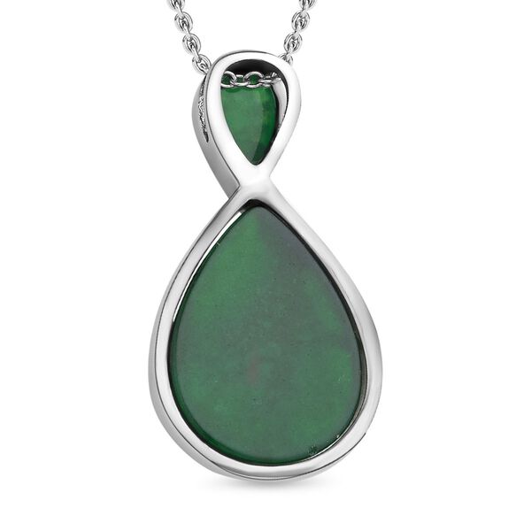 Grüner Aventurin Anhänger mit Kette, Edelstahl, ca. 20.00 ct image number 4