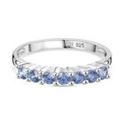 J Francis gefertigt mit SWAROVSKI Blauer Swarovski Zirkonia Ring 925 Silber (Größe 17.00)