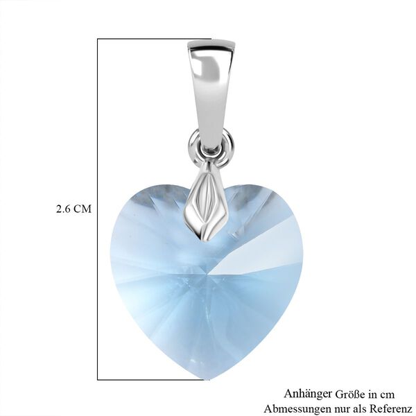 J Francis gefertigt mit SWAROVSKI- Aquamarin Swarovski Kristall Herz Anhänger image number 5
