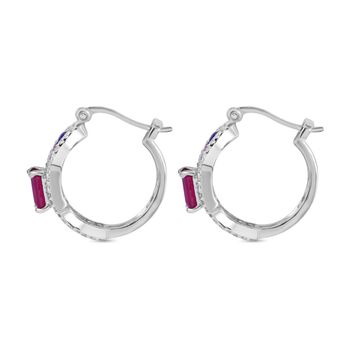 AA afrikanische Rubin, mehrfarbige Saphir und Zirkon-Ohrringe - 3,03 ct.