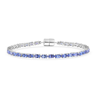 D'Joy Premium Tansanit Armband ca. 20 cm 925 Silber rhodiniert ca. 7.96 ct