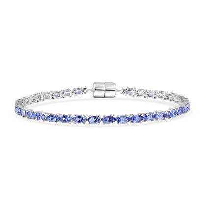 D'Joy Premium Tansanit Armband ca. 20 cm 925 Silber rhodiniert ca. 7.96 ct