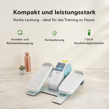 LIVMORE Original kompakter Elektro Stepper, Anti-Rutsch-Pedale, Anzeige und Fernbedienung, 47&times;42&times;23,5 cm, Wei&szlig;