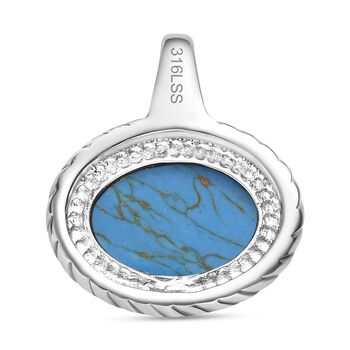 Blaues T&uuml;rkis Anh&auml;nger  Edelstahl ca. 5.75 ct