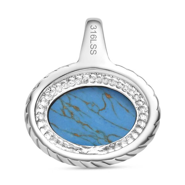 Blaues Türkis Anhänger  Edelstahl ca. 5.75 ct image number 3