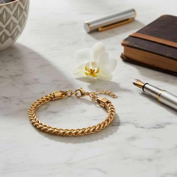 DESIGNER INSPIRIERT 3D Spiga Armband, ca. 20 cm, 316L Edelstahl -goldfarben image number 2