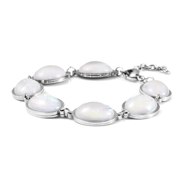 Synthetisches Opal-Harz-Armband in Silberton image number 3