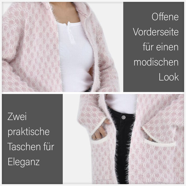 Winter Hoodie mit Kapuze, weiß und rosa image number 5