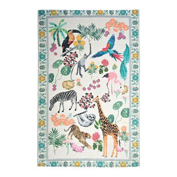 Digitaldruck-Teppich aus Baumwolle und Polyester mit Anti-Rutsch-Beschichtung, 120x180cm, Tiermotiv