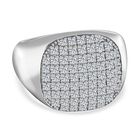 Moissanit Ring, 925 Silber platiniert (Größe 18.00) ca. 0.93 ct