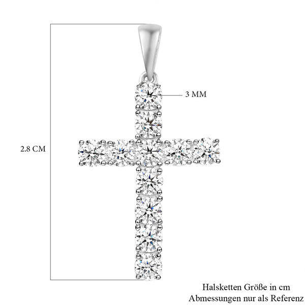 Moissanit Kreuz-Anhänger, 925 Silber Platin ca. 1,03 ct image number 6