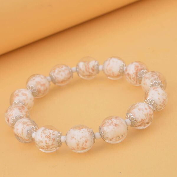 Wei&szlig;es Armband im Murano-Stil, 16,5 cm image number 1