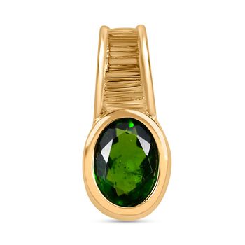 Nat&uuml;rlicher Chromdiopsid Anh&auml;nger 925 Silber 750 Gelbgold Vermeil ca. 1.01 ct