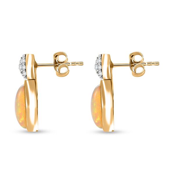 AA Natürliche, äthiopische Welo Opal und Zirkon Ohrringe - 2,11 ct. image number 4