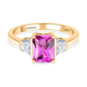 LUXURIANT DIAMANT - AAA Lab Created Rosa Saphir, Lab Grown Diamant Ring 585 Gold (Größe 17.00) ca. 2,26 ct