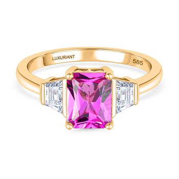 LUXURIANT AAA Labor Rosa Saphir und Labor Diamant Ring in 585 Gold - 2,26 ct.