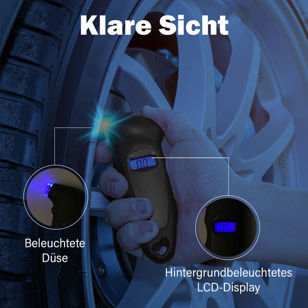 Digitaler Reifendruckmesser, Schwarz image number 3