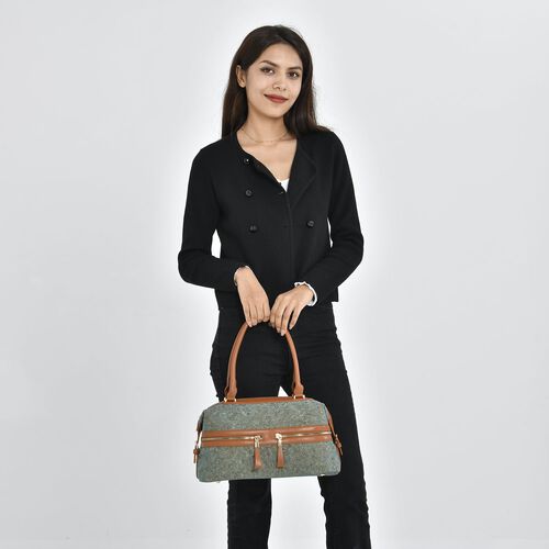 Handtasche aus Naturkork mit RFID-Schutz, Grün image number 1